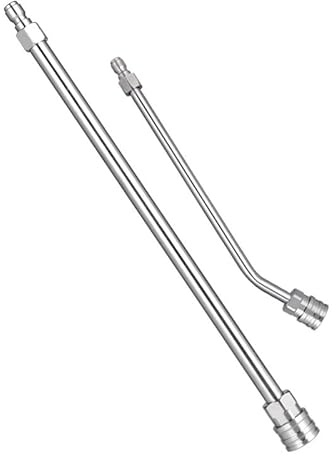 2 Stück Hochdruckreiniger-Verlängerungsstab, Dachrinne, Untergestell-Dachreinigungswerkzeug, Sprühaufsatz, Verlängerungslanze und 30° gebogene Verlängerungsstange, 1/4 Zoll Schnellverbindung, 4000 PSI
