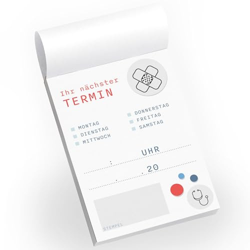Primus Print Terminblocks - Terminzettel - Terminkarten für Kunden und Patienten - A7-50 Blatt - starkes Papier Arztpraxis Kosmetik Tierarzt Friseur Zahnarzt (5, Arztpraxis Weiß)