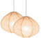 METHEDEECO 2er-Set Pendelleuchten aus Leinen – 40 cm Hängelampen, Handgefertigte Lampenschirme aus Stoff, Minimalistisches Design für Wohnzimmer, Schlafzimmer,