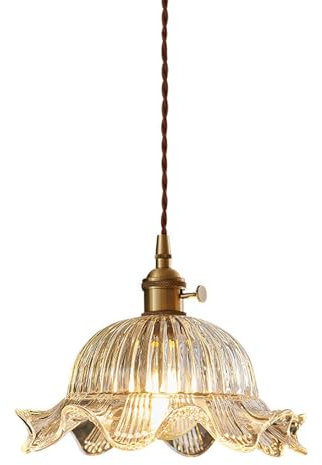 JHBHQKX Glass Pendant Light Hat Shaped Glass Pendant Lamp Modern Dome Shade Ceilling Pendant Lighting 1-light Hanging Light Fixture For Kitchen Island Dining Room Living Room Bedroom