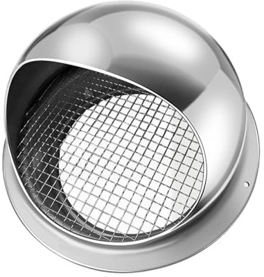 Rund ventilhuva, Ventilation för avgashuva, Rund soffit luftventil, 304 Rostfritt stål väggventilationshuva(Size:150mm/5.91in)