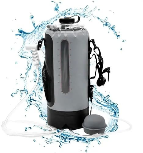 BDJSN 12 L/3,17 Gallonen Outdoor-Sport-Wasserbeutel, Tragbares Solar-Duschset Mit Druck-Fußpumpe, Faltbarer Reise-Wasserspeicher Für Camping, Strand, Reisen, Aktivitäten