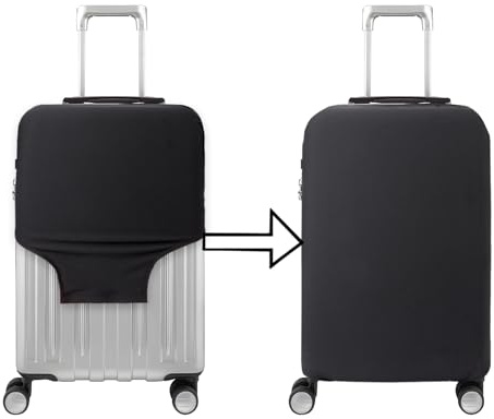 Bomiclss Elastic Suitcase Cover - Suitcase Protector for 26-28 Inch, Waterproof Dustproof Luggage Cover Black Baggage cover for Travel (Black, L)