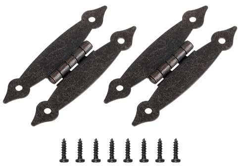 QUARKZMAN 2pz Cerniera a H Cerniera Piatta Metallo Cerniera per Porta Armadio Cerniera per Montaggio a Incasso Viti per Porta Armadio, 3.5x1.5 Pollici Bronzo