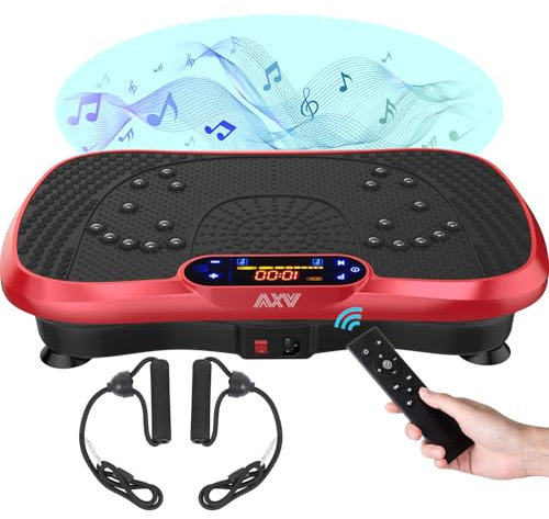 AXV Vibration Plate Fitness Platform Exercise Machine Vibrating Lymphatic Drainage Shaking Full Body Shaker Workout Vibrate Stand Shake Board Sport Gym for Weight Loss Fat Burner for Women Men