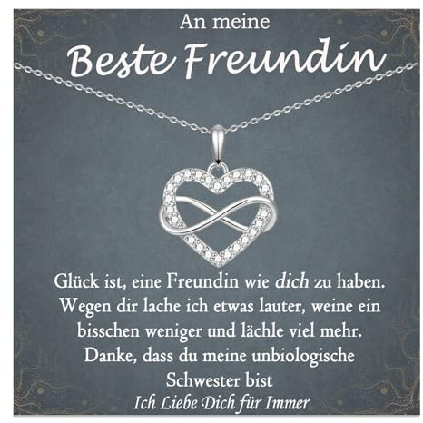 FAOMZQ Halskette für Mädchen, Infinity Herz Halskette für Meine Freundin, Geschenke für Schwester Tochter Enkelin zum Abschluss Einschulung Geburtstag Weihnachten