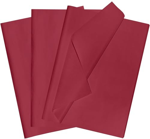 POPOYU 60 Feuilles Papier de Soie Emballage,35x50cm Papierde Soie Vin Rouge pour Découpage,PapierSoie PapierEmballage Cadeau Papier.Cadeau ,Feuilles de Papier deSoie pour Noël,Vacances