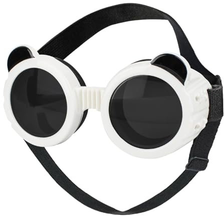 Hundebrille – Schutzbrille für Hunde, UV-Schutz, Augenschutz, verstellbare Augenschutzbrille mit Riemen, bequeme Anti-Beschlag-Hundebrille für Outdoor-Aktivitäten und Augensicherheit