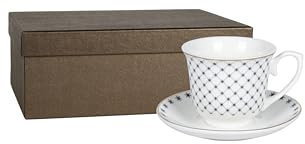 LIVELLO Lot de 2 tasses en porcelaine avec soucoupes - 250 ml - Élégantes tasses à café - Tasse à café - Tasse à café en porcelaine - Pot, thé, cuisine, restaurant, thé parfait - Blanc