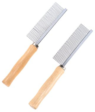 YARNOW 2stücke Holzkamm Mit Edelstahlstiften Für Hunde Hundehaarkamm Aus Holz Und Stahl Hundepflegekamm Für Welpen Haustierpflegewerkzeug Zum Entfernen Von Haaren Und Schuppen Haustierrei