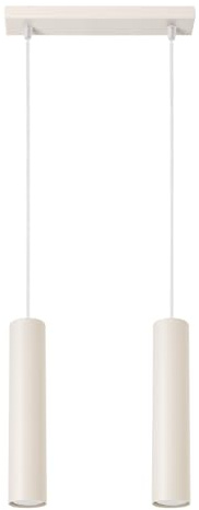 SOLLUX lighting Hängelampe Pendelleuchte Hängeleuchte Deckenlampe Lampe Decke Stahl 2 Flammig 30 x 6 x 105 cm Beige Lagos
