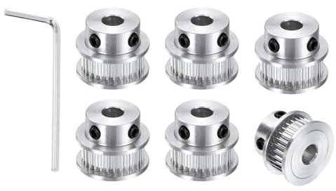 sourcing map GT-2 30T Riemenscheibe, Synchronrad, 6,35 mm Bohrung, Aluminium-Zahnriemenscheibe, 30 Zähne, passend für Breite 10 mm, Zahnriemen für 3D-Drucker, CNC-Maschine (mit Schraubenschlüssel), 6