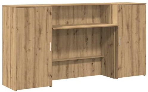 vidaXL Empfangstheke Artisan-Eiche 200x50x103,5 cm Holzwerkstoff, Empfangstresen, Salon Empfangstheke, Kassentheke, Empfangstisch, Büro Empfangstheke