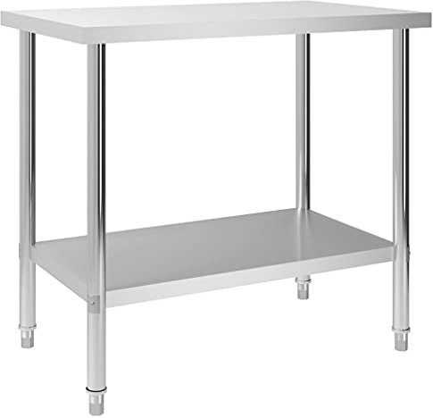 ShGaxin Küchen-Arbeitstisch 100 x 60 x 85 cm Edelstahl, Grilltisch Outdoor, Outdoorküche Schrank, Grill Beistelltisch, Küchenwerkbank - 51188