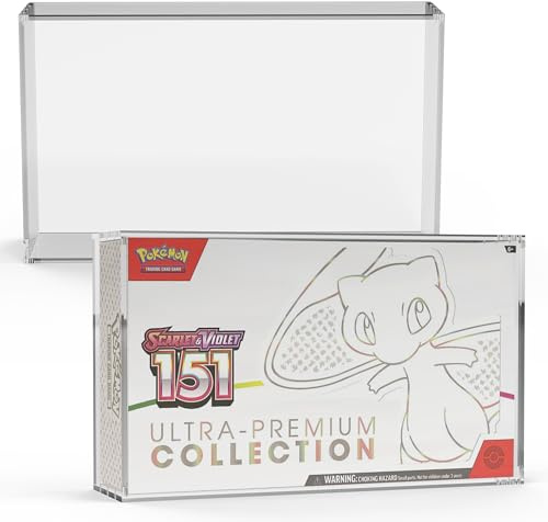 EVORETRO Display Case Acrylic Storage Box for Pokemon Scarlet and Violet 151 Ultra Premium Collection Pack of 1 Protective Dustproof UV Resistant Display Case