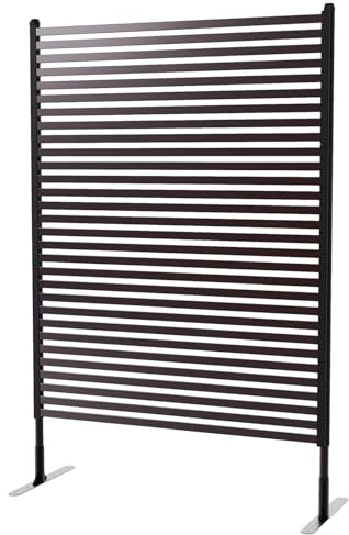 Outdoor Privacy Screen, Privacy Fence, Metal Privacy Patio Screen Panel, Decorative Pipes and Slats Divider Fence Privacy for Backyard Patio Garden Brown(60x90cm (23.62x35.43in))