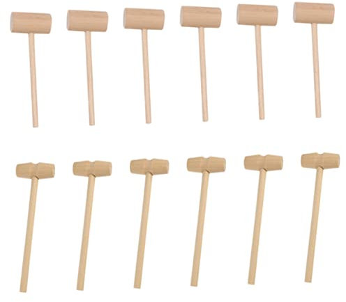 Alipis 30pcs Mini Wooden Hammer Mallets for Crab Lobster Solid Wooden Cake Decorating Tools Practical Seafood Mallets