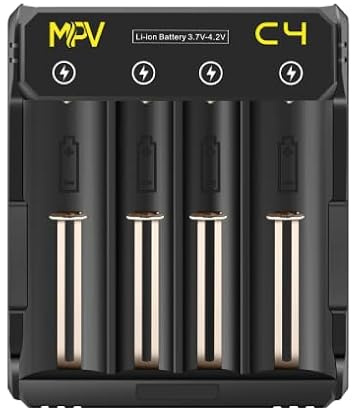 3.7 volt Cargador inteligente 18650 baterías pilas de iones de litio Li-ion | Ni-MH | Ni-Cad | tamaños 10440, 14500, 14650, RCR16340, 16650,17500, 17650,17670, 18350, 18490, 18500, 20700, 21700, 26650