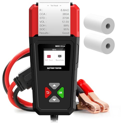 Car Battery Tester with Printer, OBDMONSTER BM550U Car Battery Tester 6V 12V 24V Load Tester,100-2000CCA Battery Load Tester for Cars Trucks SUV Motorcycle