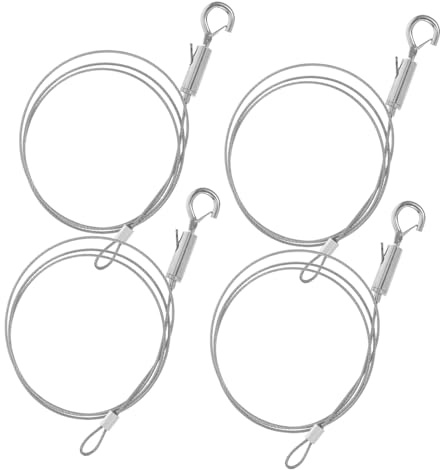 SOPOTUTU 4 piezas Kit de Ganchos y Cables de Acero Inoxidable Ajustables para Colgar Cuadros y Decoraciones Sistema Seguro y Duradero para Arte Pared Instalación Rápida y Versátil