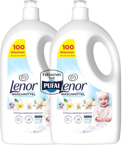 Vollwaschmittel Sensitiv – Flüssigwaschmittel – 100 WL – 4500 ml – 2er Pack – Sanfte Reinigung für empfindliche Wäsche