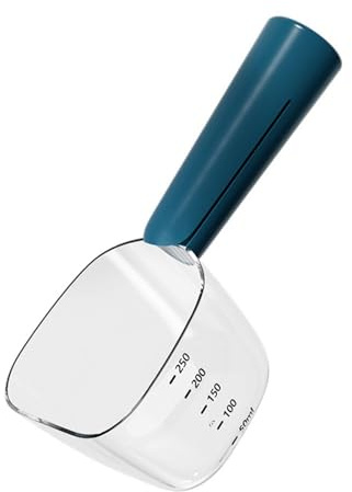 WUUISDNX Cuchara para Gatos y Mascotas. Cuchara medidora para Comida de Perros. Garantiza porciones precisas en Todo Momento. Apto para Todo Tipo de Alimentos, Azul, 18.5 x 6.5 x 6. cm