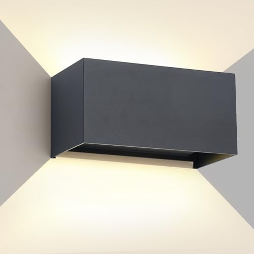 FUPE 25W LED Wandleuchte Aussen Innen Außenwandleuchten IP65 Wasserdichte Wandlampe Aluminium Außenleuchte Wand Ausenbeleutung Hauswand up down Einstellbar Lichtstrahl, Anthrazit 4000K