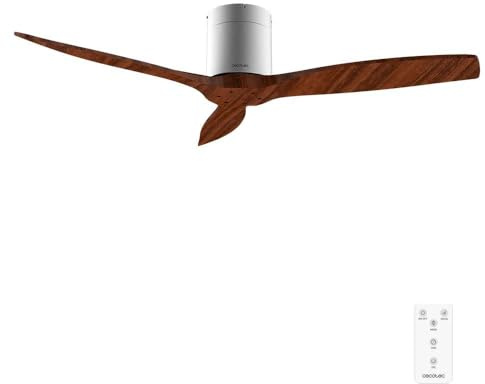 Cecotec Ventilador de Techo EnergySilence 5400 Classic Iron&DarkWood | Mando a Distancia, 52, Motor DC 40W, 3 Aspas, 6 Velocidades, Temporizador hasta 8h, Modo Winter/Summer