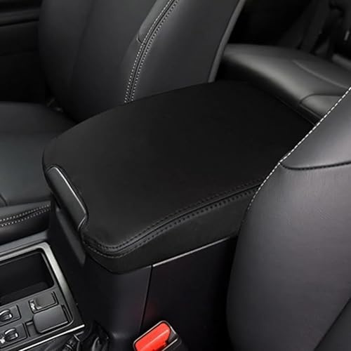 Housse de protection pour accoudoir Housse D'accoudoir Voiture Cuir Microfibre Pour Console Centrale Pour Toyota Pour Land Pour Cruiser Pour Prado 150 2010-2018 Intérieur de voiture(Noir)