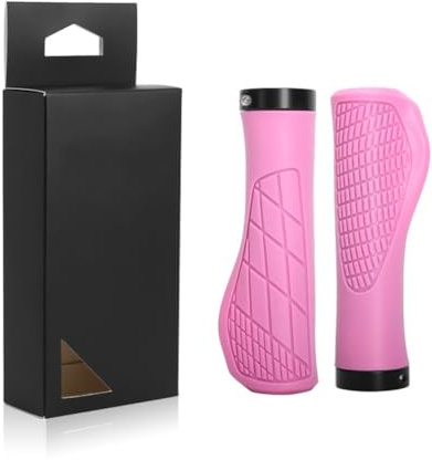 FACAIIO Lot de 2 poignées de guidon de vélo antidérapantes et confortables de 22,2 mm avec anneaux de verrouillage - Pour TPR - 132 mm - Rose