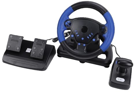 Zunate Gaming-Lenkrad, Dual-Motor-Force-Feedback-Rennrad mit Bürstenlosem Hochgeschwindigkeits-Servomotor und 6+1-Schalthebel, für PC-Geräte