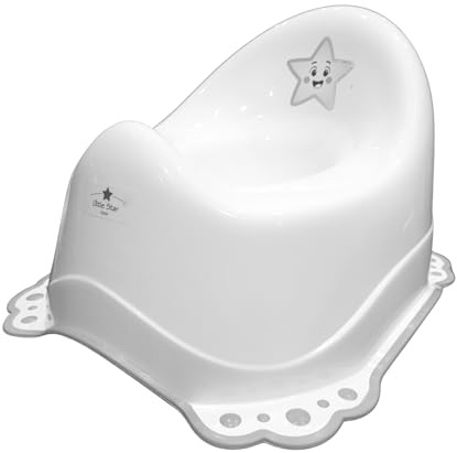 Little Star Baby Töpfchen für Kinder 1–3 Jahre – Ergonomisches Kinder Töpfchen, rutschfest & leicht – Kindertoilette Toilettentrainer – Tragbares Abhaltetöpfchen für Jungen & Mädchen - weiß/grau