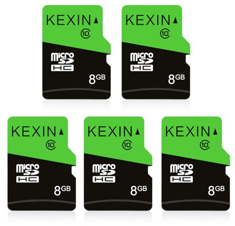 KEXIN Tarjeta Micro SD de 8 GB, 5 Unidades, microSDHC UHS-I Clase 10, Tarjeta Mini SD, para Smartphone, Tableta, cámara