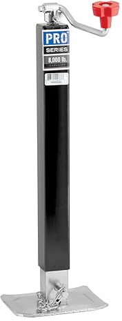 Reese 1400800383 Square Trailer Jack, No Mount, 8,000 lbs. Support Capacity, Topwind, Weld-On, 15 Inch Travel