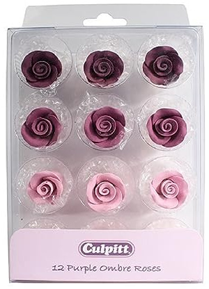 Purple Ombre Sugar Roses - 12 piece