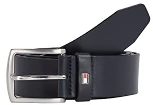 Tommy Hilfiger Herren Gürtel New Denton Belt 4,0 cm Ledergürtel, Blau (Midnight), 110 cm