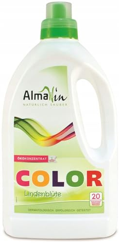 AlmaWin® Color Waschmittel flüssig [3x1,5L - 60 Ladungen] mit Lindenblüten-Duft für strahlende Reinheit - Öko Waschmittel Color 30-60°C - Flüssigwaschmittel Vegan im Öko-Pack Nachfüllbeutel