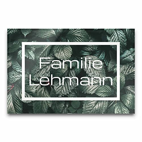 Edles Türschild mit Namen für die Haustür | Namensschild Briefkasten-Schild selbstklebend oder mit Bohrlöcher Klingelschild mit kratzfestem UV Druck | Größe ab 9x6 cm bunte Türschilder