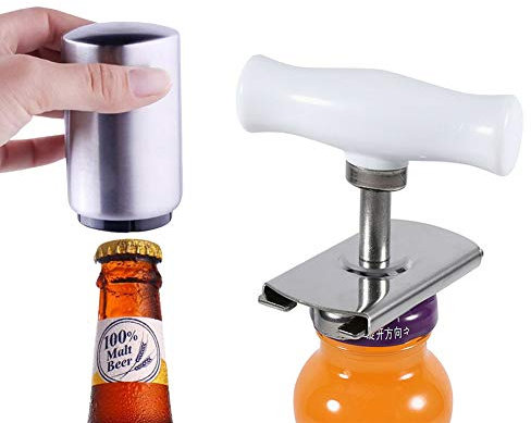 CANDeal Deckelöffner Flaschenöffner Glasöffner und Automatischer Flaschenöffner Push & Pull, Kapselheber Bieröffner