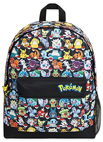 Pokemon Rucksack Kinder Teenager Lässig Schulranzen Pikachu Pokeball Kinderrucksack für Schule Sport Kita Reise Freizeit Anime Geschenk (Multi AOP)