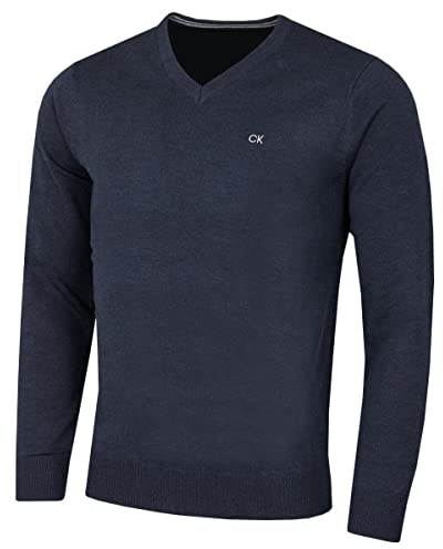Calvin Klein Pull ˆ col en Coton Doux pour Homme - Marine Marl - M