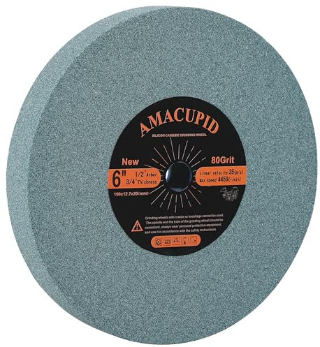 AmaCupid Schleifscheiben für Tisch Ständerschleif Maschinen.Grünes Siliziumkarbid-Schleifmittel zum Schleifen und Schärfen von Hartmetallwerkzeugen. 150mm Durchmesser. 12,7mm Dornbohrung.