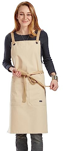 Caldo Crossback Kitchen Apron for Cooking (Bone)
