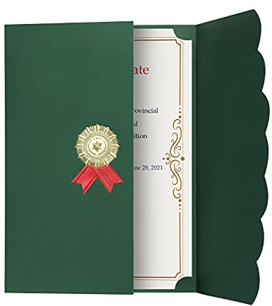 Carpeta con certificado A4 para certificados, con funda, soporte para certificados, carpeta de cartón, carpeta para certificados, documentos, diplomas, certificados, papel