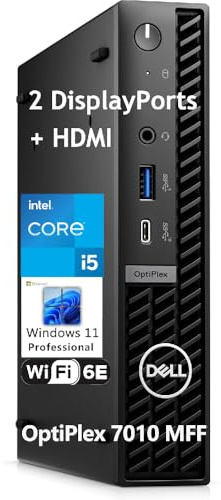 Dell OptiPlex 7010 Micro Desktop pc for Bussiness & Home, Intel 6-Core i5-12400T, 16GB DDR4 RAM, 512GB PCIe SSD, WiFi 6E, HDMI, 2 DisplayPorts, Windows 11 Pro