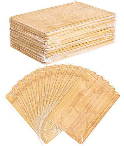 Patelai 12 Pack Bulk Plain Cutting Board Set Kitchen Chopping Boards Rectangular Blank Cutting Board Wood Crafts Serving Board for Christmas Wedding DIY Engraving Gifts(Bamboo,12 x 8 Inch)