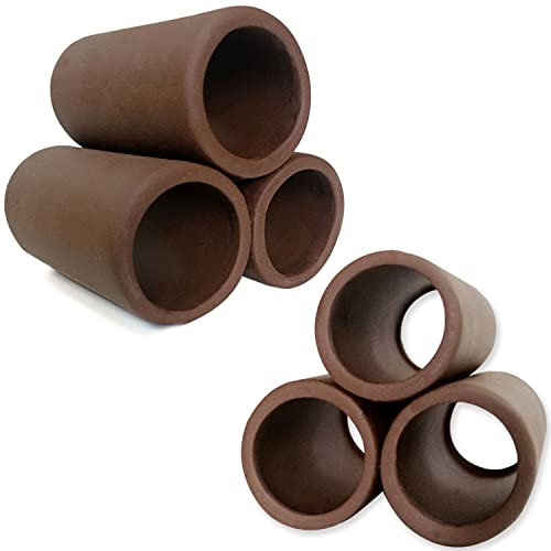 OrgMemory Ceramica Grotta per Rettili, 2 pezzi, Accessori per Acquario, Bonsai Finto Acquario, Casetta per Pesci, Nascondigli per Rettili Decor (Tubi)