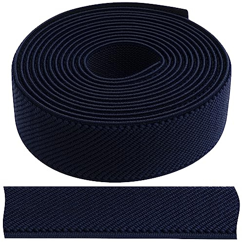 AERZETIX - C67353 - Sangle/bande élastique plate tissée 2 m pour bretelles - largeur 25 mm - couleur graphite - pantalon confection mercerie couture artisanal vêtements tissu