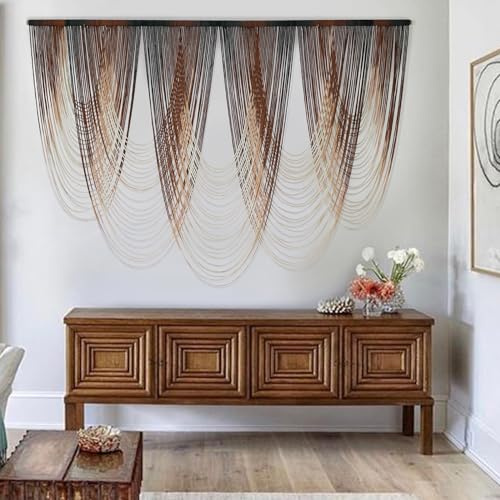 IOWER Macrame Wall Hanging Brown Dip-Dyed Large Macrame Wall Decor For Living Room Boho Fiber Art for Office Decoration 57 W x 41 L