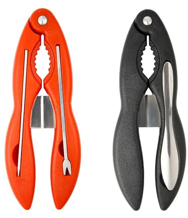 lasuroa Krabbenknacker und Werkzeuge, 8-teilig, Multifunktional Krabbenbeinknacker hummerbesteck Hummercracker Meeresfrüchte-Werkzeugset Enthält 2 Krabbencracker, 2 Krabbenlöffel, 2 Krabbenbeingabeln